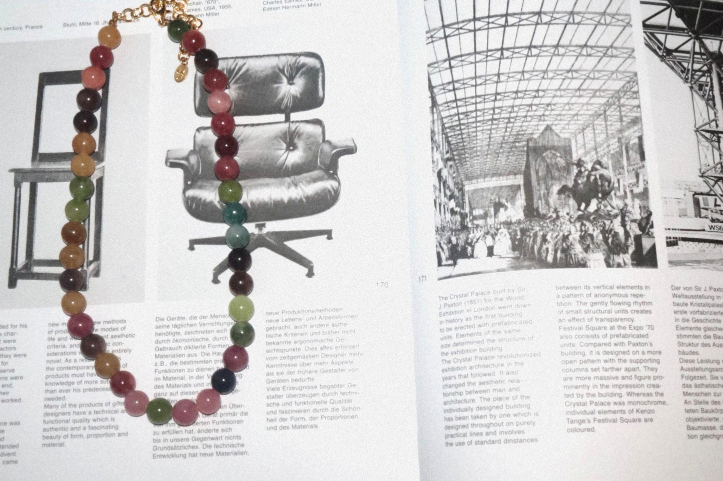 Multicolored Bead Necklace with Adjustable Gold-Tone Clasp