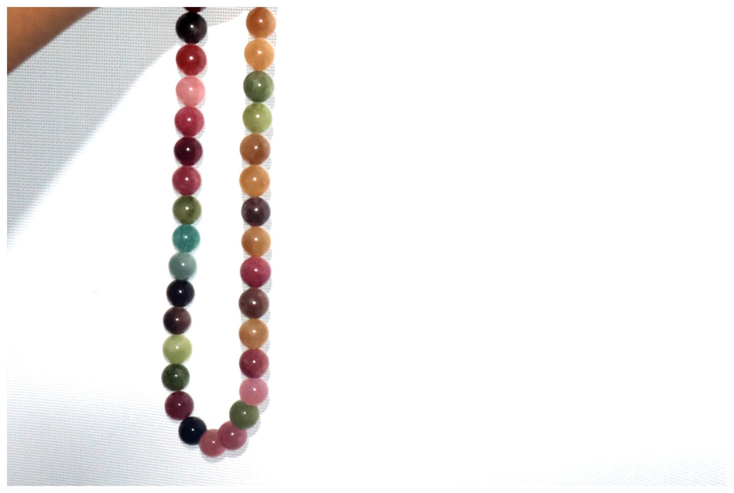 Multicolored Bead Necklace with Adjustable Gold-Tone Clasp