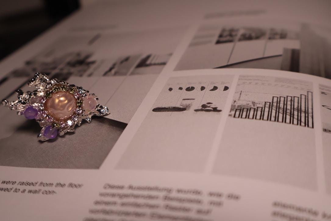 Asymmetrical Silver Rhinestone Ring
