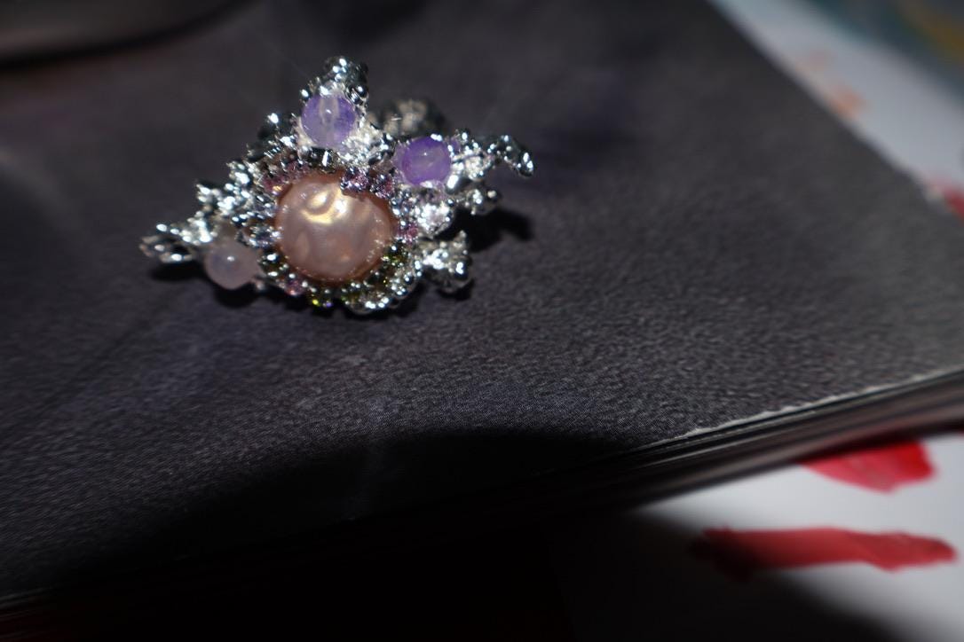 Asymmetrical Silver Rhinestone Ring