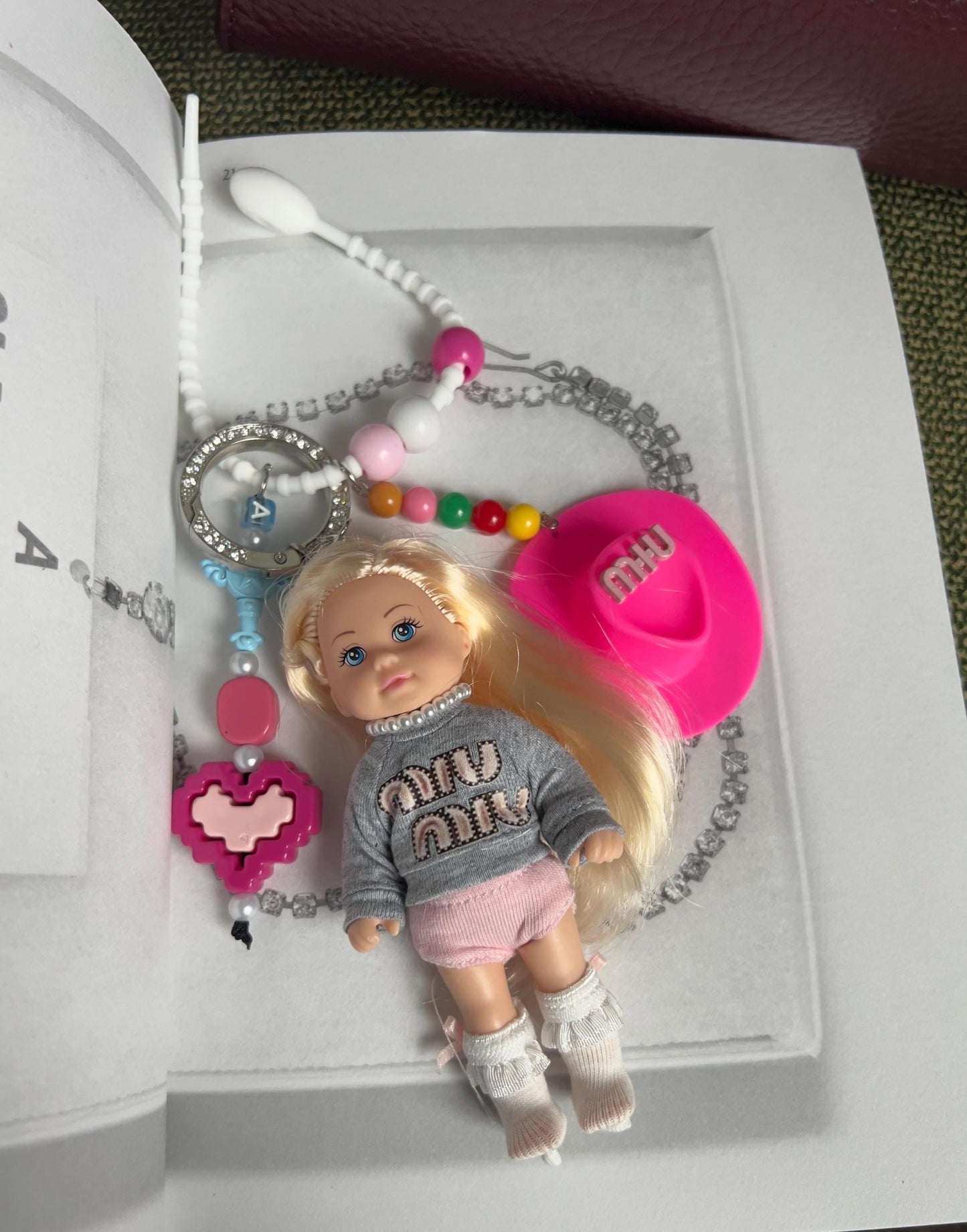Charlie – Glam Doll Bag Charm, Mini Purse Charm, Purse Charm,Bag Charm , Doll Charm