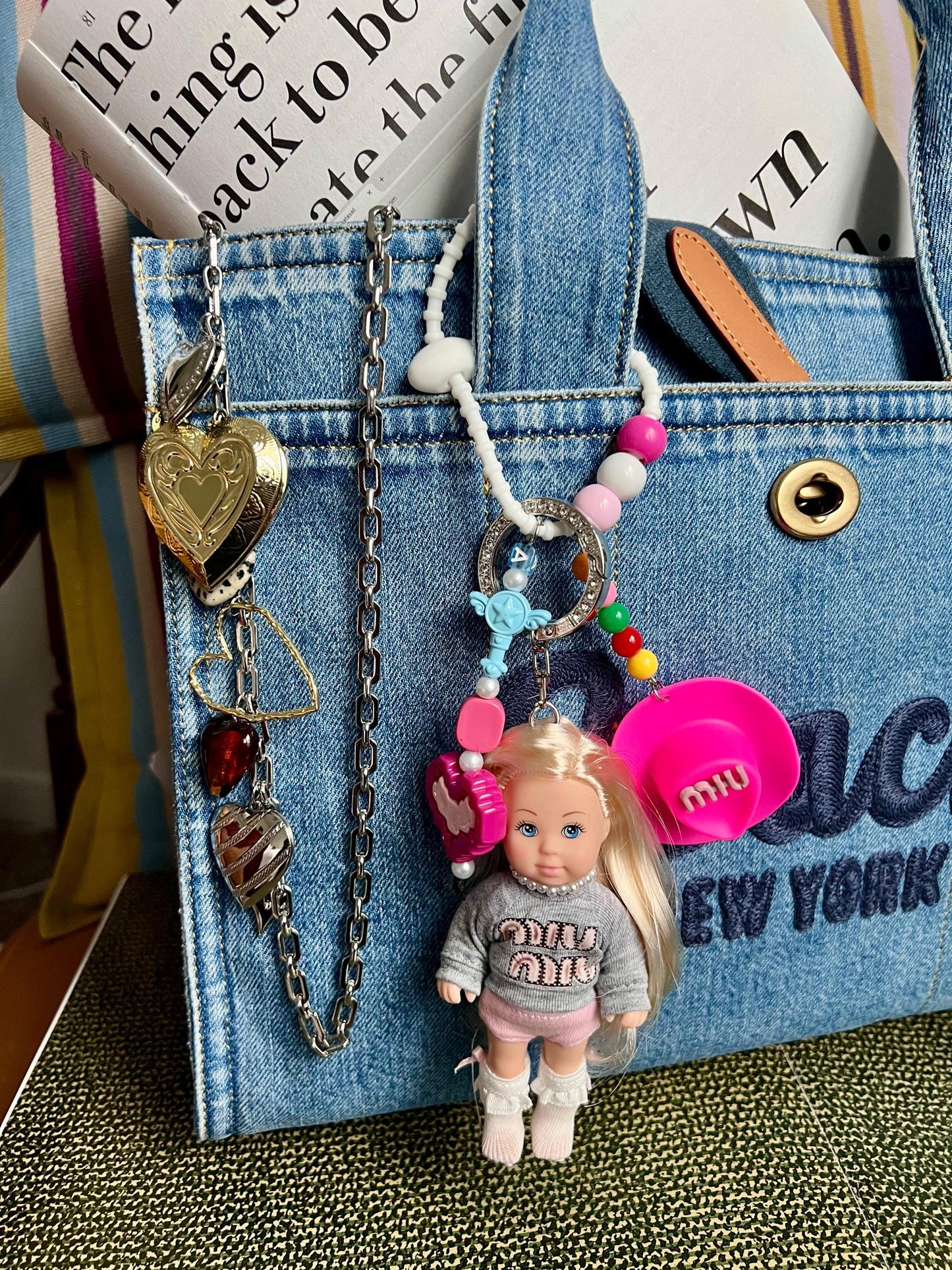 Charlie – Glam Doll Bag Charm, Mini Purse Charm, Purse Charm,Bag Charm , Doll Charm