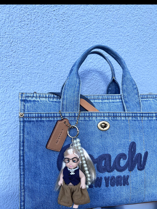 Glam Doll: Girl Blue –  Mini Purse Charm,  Purse Charm,Bag Charm , Doll Charm
