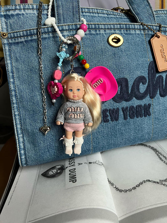 Charlie – Glam Doll Bag Charm, Mini Purse Charm, Purse Charm,Bag Charm , Doll Charm